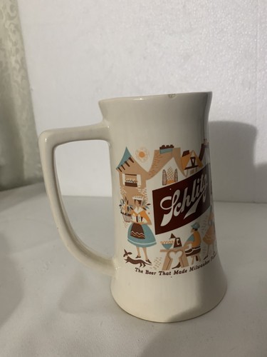 Vtg SCHLITZ Beer Stein / Mug "The Beer That Made Milwaukee Famous" 6” - Picture 3 of 10