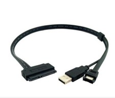 Hard Disk Drive SATA 22Pin to eSATA Data USB Powered Cable Adapter 2.5 Inch