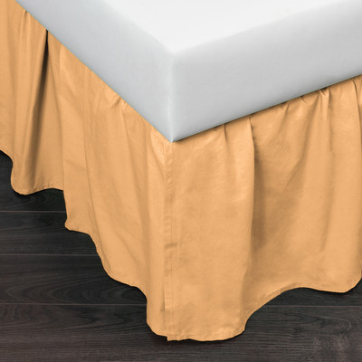 New Brighton Golden Yellow Cotton 3 Piece Tuck In Bed Skirt by Quiltbay