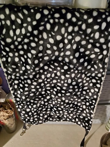 Super Rare 23" x 14" DogLemi Quilted Dog Jacket Black And White Leopard Print 