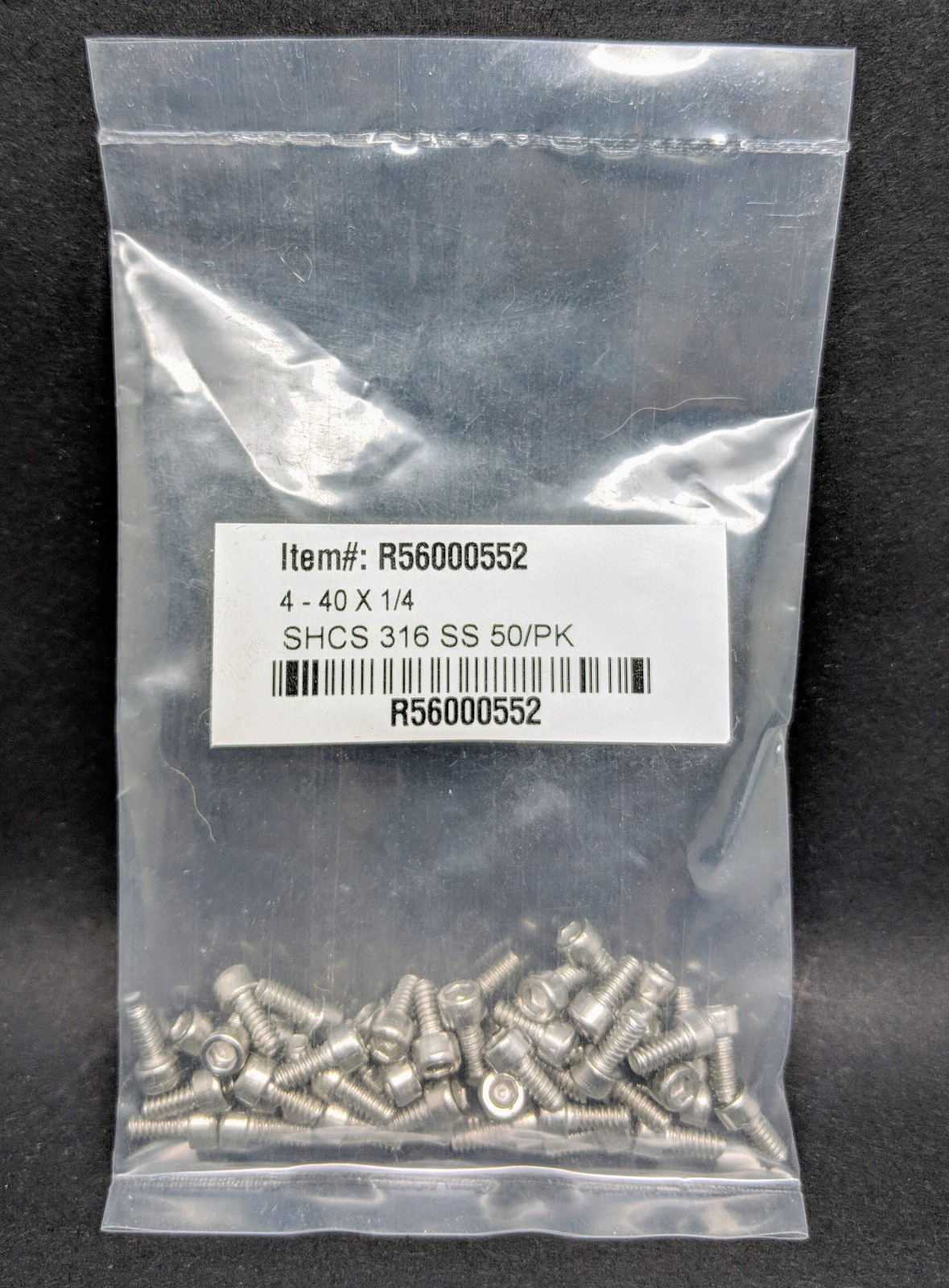 R56000552 Stainless Steel Socket Head Cap Screws #4-40 x 1/4