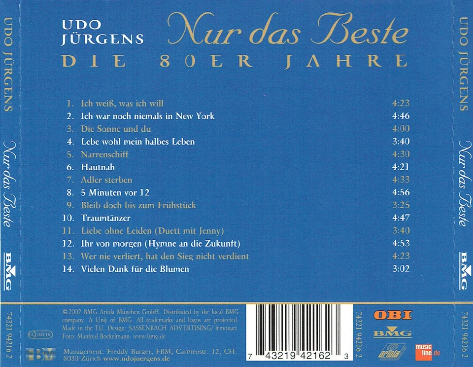 (CD) Udo Jürgens - Die 80er Jahre - Ich War Noch Niemals In New York, u.a. - Bild 2 von 2