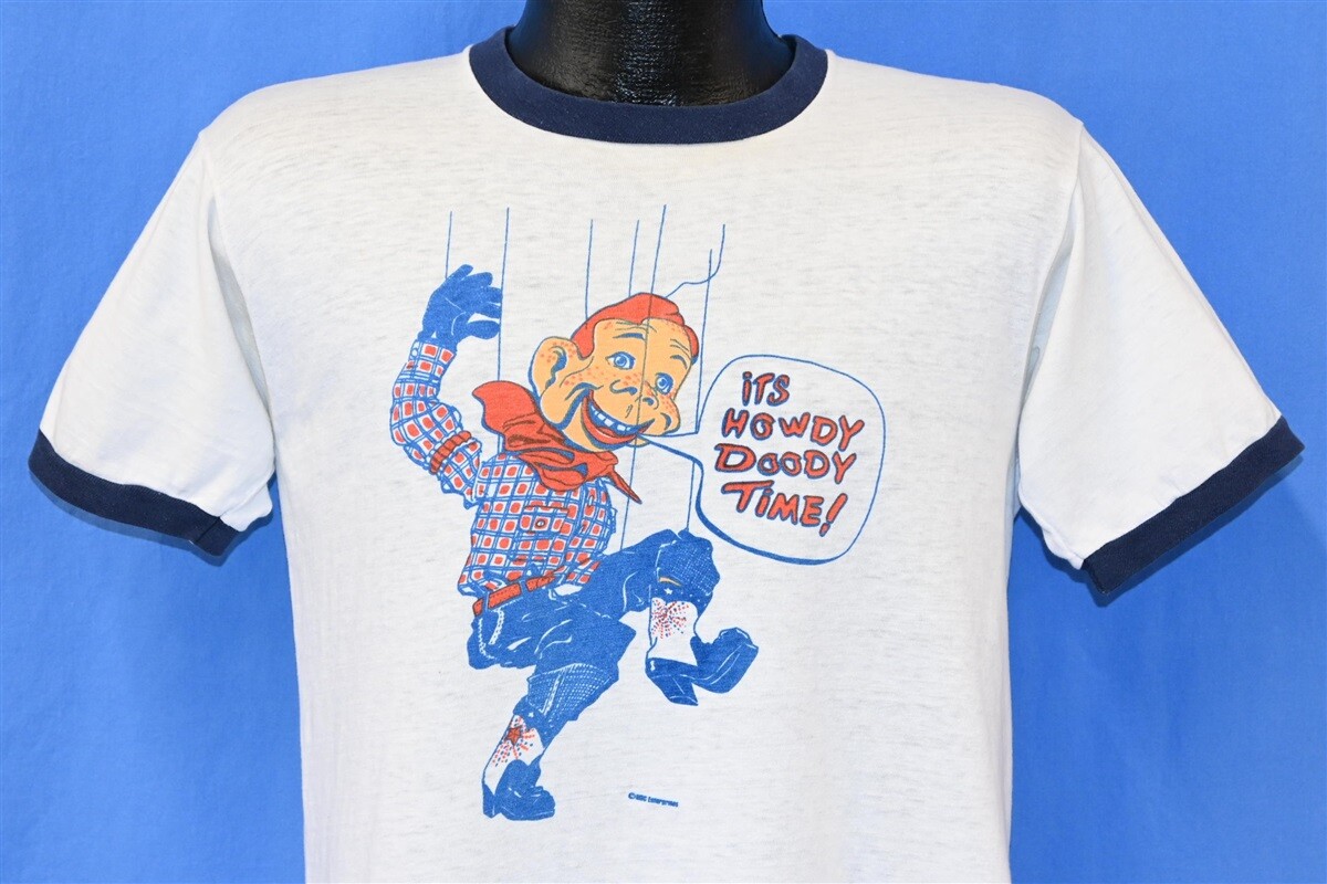 vintage 60s HOWDY DOODY TIME BUFFALO BOB TV SHOW PUPPET RINGER t 