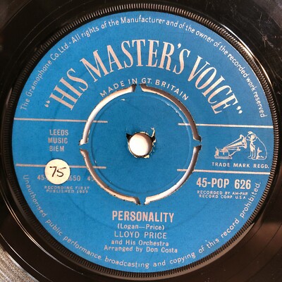 Lloyd Price 45 Personality, Have You Ever Had The Blues 1959 R&B UK IMPORT VG+
