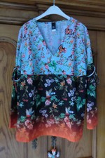 Bluse BC heine GR 46 Asiamuster mit Pailetten Stickerei sehr aufwendig NEU