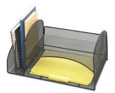 Safco Desk Organizer Two Vertical Two Horizontal Sections 3264BL 17x10.75x7.75