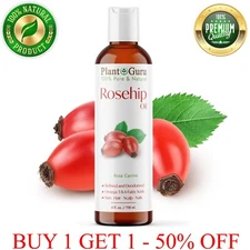 Rosehip Seed Oil 4 oz. Cold Pressed REFINED 100% Pure Natural For Skin Face Hair