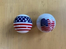 (2) U.S. Antenna Ball United States Flag, Red White & Blue Stripes