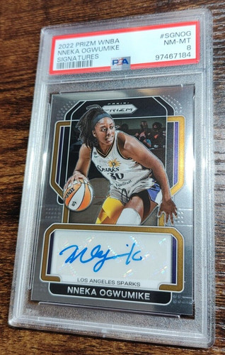 2022 Prizm WNBA Nneka Ogwumike Signature Auto PSA 8