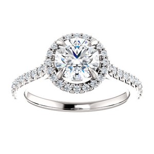 14K-White-Gold-Round-Forever-One-Moissanite-amp-1-3-CTW-Diamond-Engagement-Ring