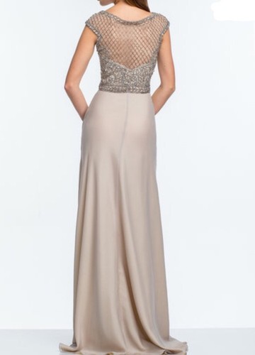 NWT Terani Couture Silver Ornate Embellished Gown Formal Wedding Prom SZ 14 $682 - Picture 5 of 6