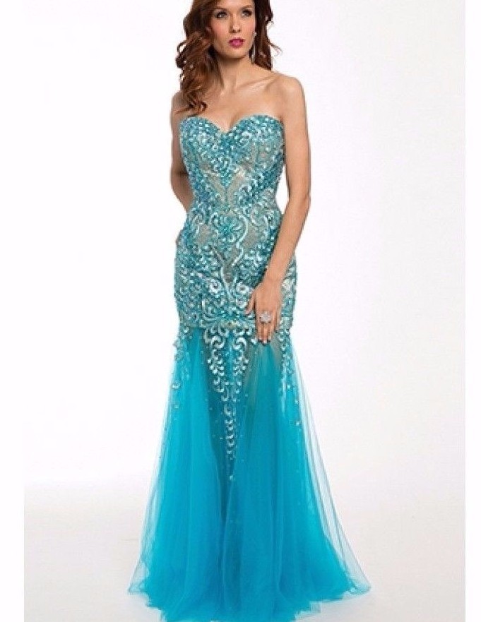 strapless open back dress Champagne Sparkly Gold Sequin Prom Dresses Halter Evening Dress – Hoprom main image 0