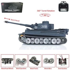 US Stock 1/16 7.0 Henglong Tiger I RTR RC Tank 3818 Airsoft Barrel Recoil Smoke