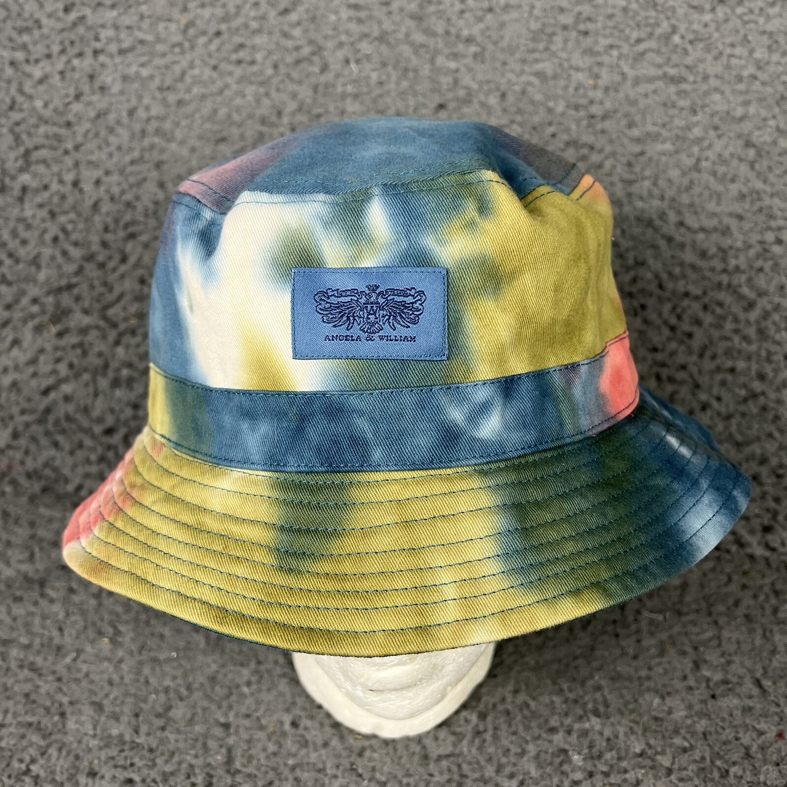 ANGELA & WILLIAM Tie dye Reversible Bucket Hat Y2K Streetwear One Size Unisex
