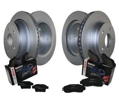 Front Rear Brake Kit Disc Rotors Bosch QuietCast Semi-Met Pad For Dodge Ram 1500