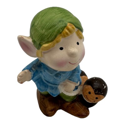 VTG Napco Elf Pixie Walking Worm Pet Figurine Statue 726 3'' Tall