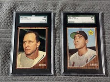 1962 Topps Baseball SGC Graded. Ed Bauta Rookie #344, St. Louis Cardinals. 