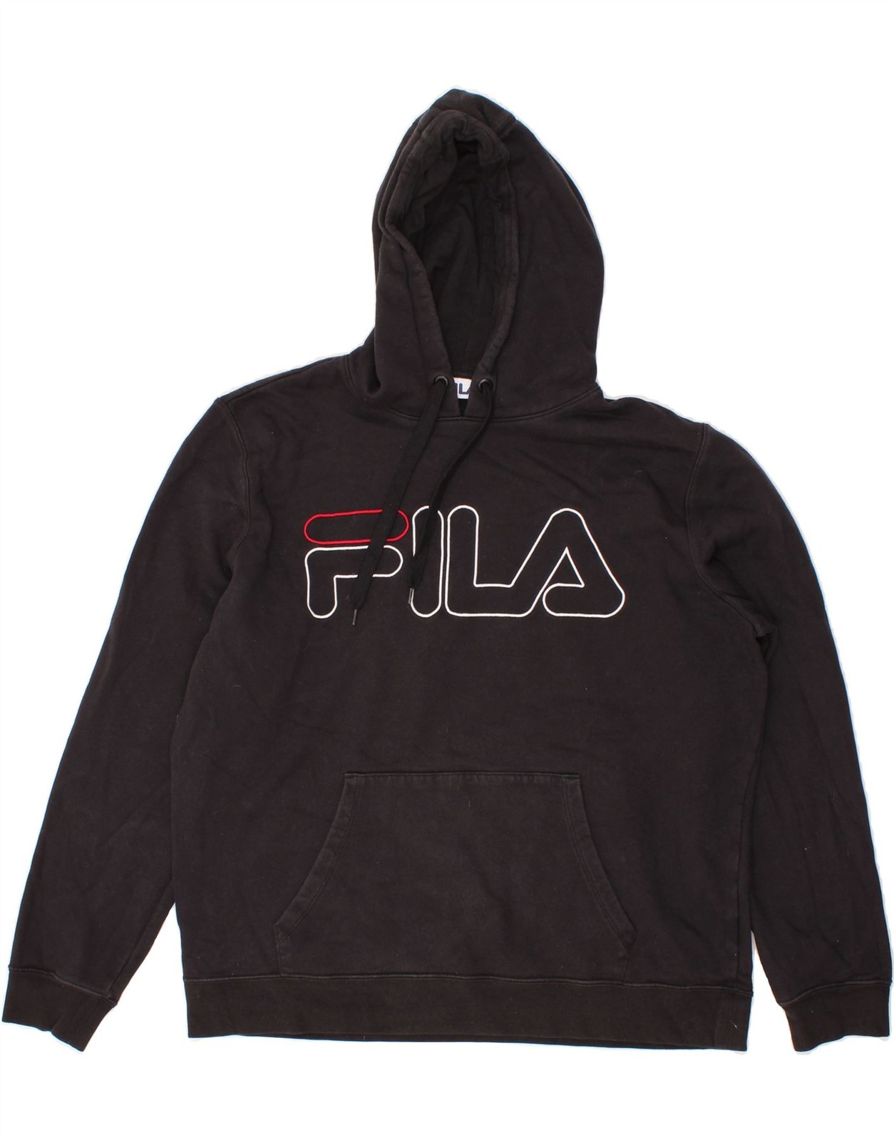 FILA Maglione Uomo Grant Fit Grafico con Cappuccio Grande Nero Cotone CP40