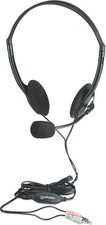 Manhattan 3.5mm Stereo Headset with Mic - Microphone, Volume Black