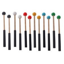 Musical Drum Percussion Mallets for w/ Rubber for Head Handle Music Performance