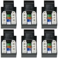 6x Cat3 RJ11 RJ12 Telephone Phone Line Keystone Jack 110 Punch Down 6P6C Black