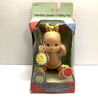VINTAGE NOS RARE PEEK A BOO BABBLING BABIES IN ORIGINAL BOX