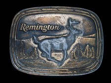 UC13130 VINTAGE 1979  REMINGTON  GUN  FIREARM ADVERTISEMENT BELT BUCKLE