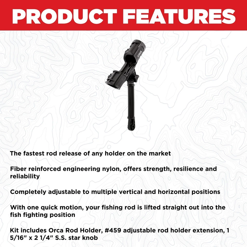 Scotty #405-BK Offshore Orca Rod Holder Kit w/ #459 Extension - Image 2 of 2