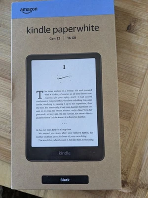 Amazon Kindle Paperwhite 12th Gen. WiFi 16GB eBook Reader - Black - NEW SEALED!