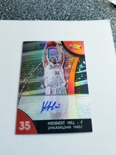 HERBERT HILL 2007-08 TOPPS FINEST REFRACTOR AUTO RC 76ERS #84