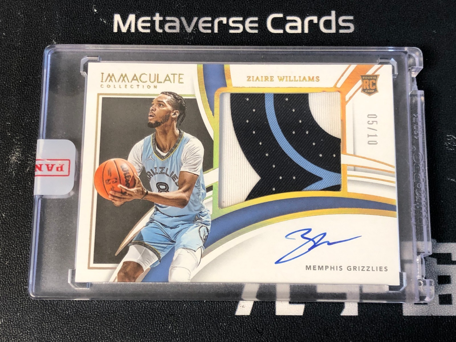 2021-22 Panini Immaculate Premium Patch Autograph Gold RC Ziaire Williams 05/10