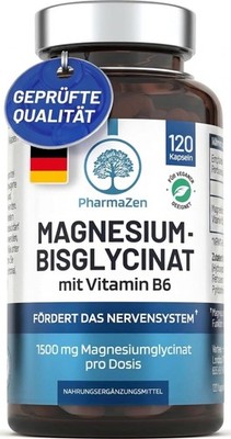 Magnesium Bisglycinat mit Vitamin B6 Hochdosiert 1500 mg 120 Kapseln