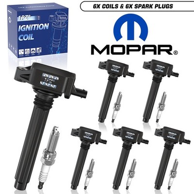 6x UF648 Ignition Coils & Mopar Spark Plugs For OEM Chrysler Dodge Jeep Ram 3.6L