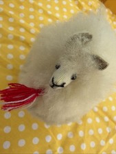 Peruvian Handmade Alpaca Llama Stuffed Animal 6" Plush Soft White Alpaca Fur