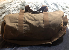 Rothco Canvas Vintage Olive with Brown Bottom Shoulder Duffle Bag 19  