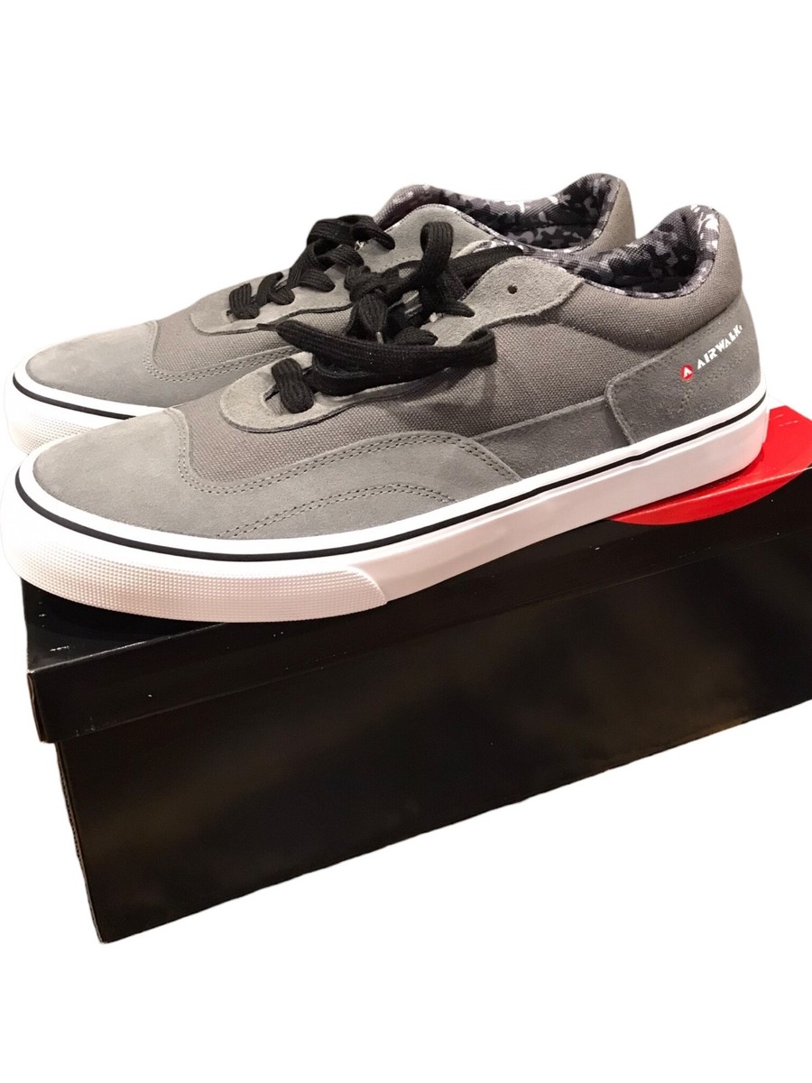 Airwalk Kickflip CW06510M Mens Gray Suede Skate Inspired Sneakers