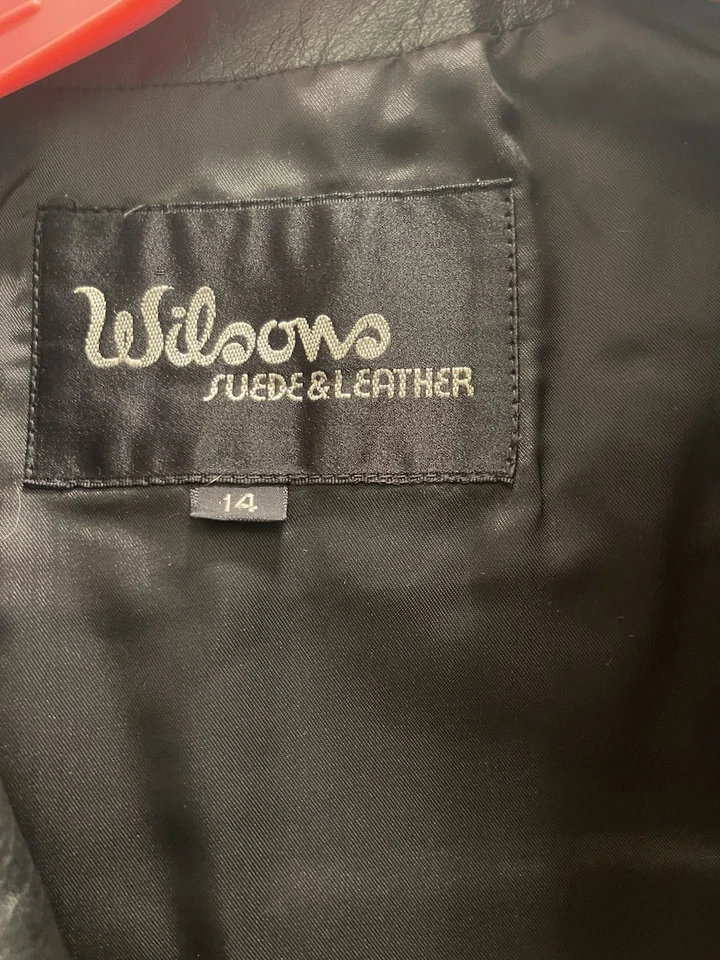 Chaqueta de cuero Wilson vintage años 70 para mujer talla 14 Foto 2 de 4