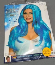 Mermaid Fairytale Wig Long Blue Costume Hair Forum Novelties Halloween