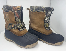 Ozark Trail Kids Winter Snow Boots Camo Brown Insulated Size 1 Waterproof