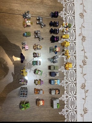 Mattel Minecraft Mini Figures 1'' Mixed Lot Of 35 With Rare Gold Figures