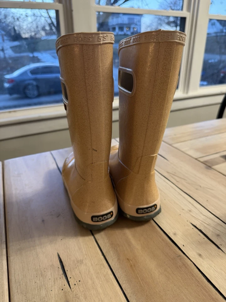 Botas de lluvia Bogs Youth talla 3 Pull On niñas impermeables aisladas brillantes Foto 2 de 4