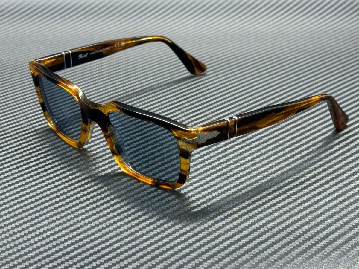 PERSOL PO3272S 123556 Striped Brown Blue Men's 55 mm Sunglasses