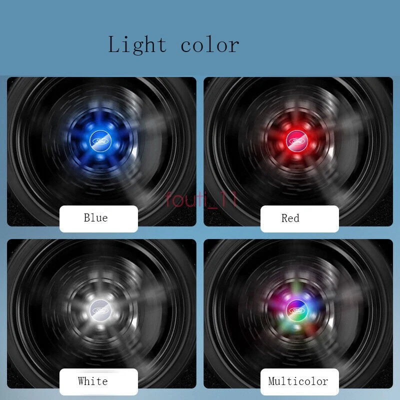 4PCS 54mm white Self-Powered Floating LED Wheel Hub Light Center Caps for ford — 第 3/4 张图片