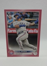 2022 Topps Series 2 - Yohel Pozo #649 Mother's Day Hot Pink 04/50 (RC) Rangers 