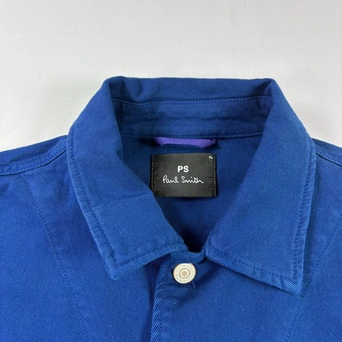 Paul Smith Chore Jacket Mens XL Blue Button Up Collared Trucker Coat  image 2