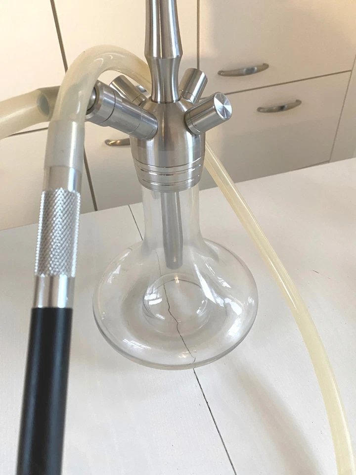 SET Amy Deluxe Edelstahl Shisha "Little Palm" hochwertige Wasserpfeife Hookah - Bild 2 von 4