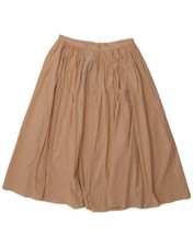 ZARA Gonna donna plissettata vita alta XL W32 beige cotone US06