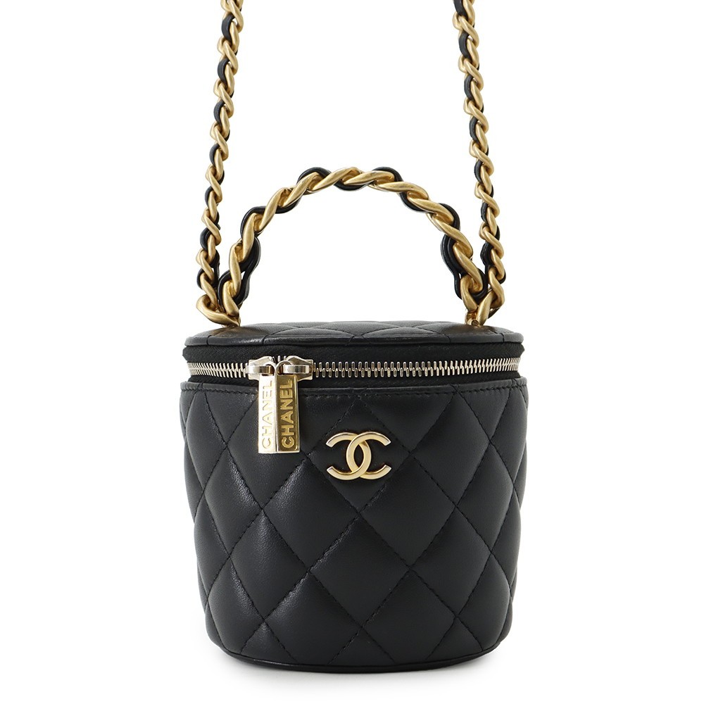 CHANEL Vanity ChainShoulder Lambskin Black