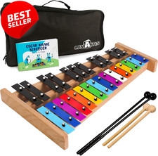 Glockenspiel Xylophone 27 Note Full Size with Songbook Beaters Carry Case US