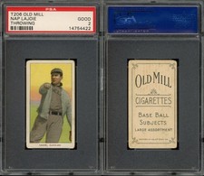 1909-11 T206 Nap Lajoie Throwing Cleveland Naps HOF PSA 2 ***Low Pop Old Mill***